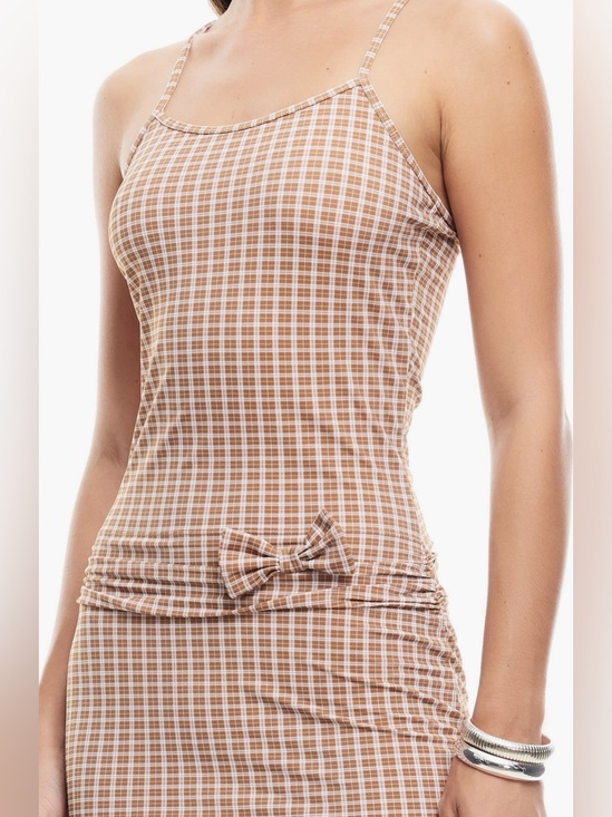Lioness Dresses & Skirts - ✨New✨ Lioness Intuition Bow Check Minidress, Adjustable Straps, Large